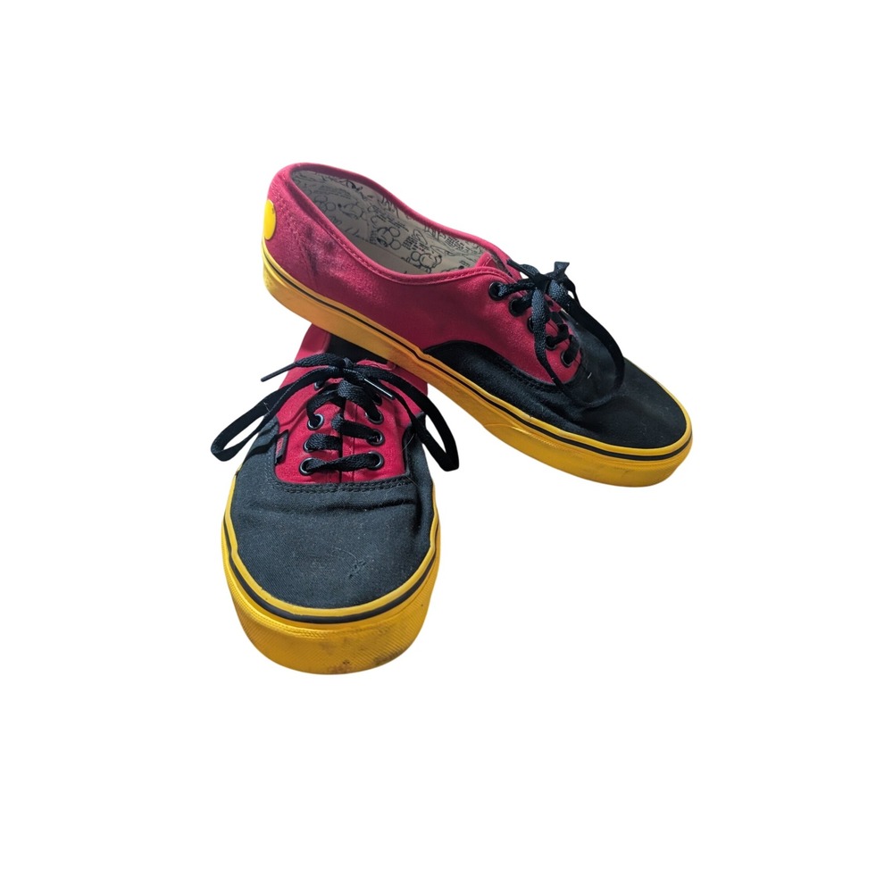 Vans x Disney Authentic Sneakers Men 10 Red Black Disney Mickey Mouse 721356